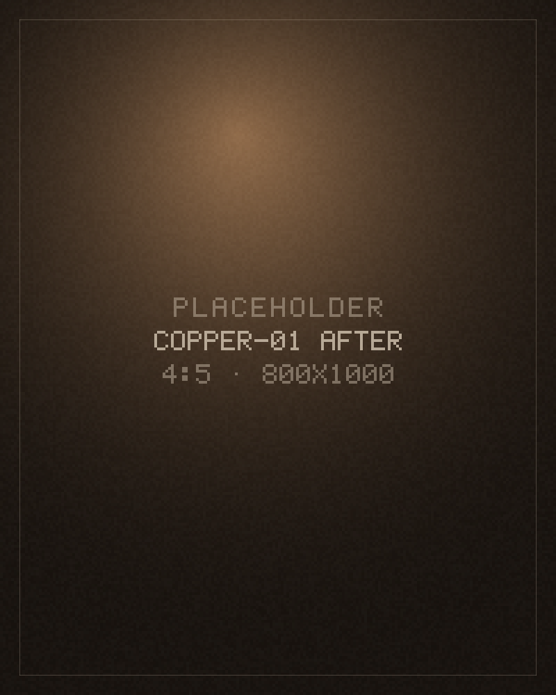 Copper gloss over faded colour, After